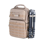 Veo Range T45M BG Tactical Camera Backpack con treppiede sul lato