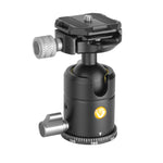 Testa a sfera compatta TESTA-50 con manopole di bloccaggio pan.