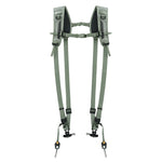 Vista completa dell'imbracatura doppia Vanguard Pro 2N1 Strap, verde, estesa