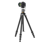 Treppiedi Da Viaggio Veo 5T 234ALBS con Fotocamera DSLR
