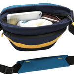 Interno della borsa fotografica blu Vanguard Sydney II 15BL con oggetti