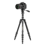 Veo 3T 235AP Treppiede professionale con testa a sfera a 2 vie. Convertibile in monopiede. Alta stabilità e fabbricazione CNC per una lunga durata. Con macchina fotografica reflex