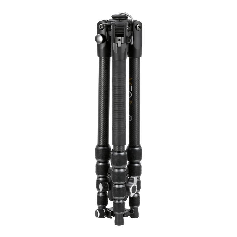 Veo 3T 235CBP Kit treppiedi in fibra di carbonio con testa a sfera e maniglia rimovibile per il panning, include connettore per smartphone, telecomando bluetooth. modalità compatta chiusa