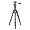 Veo 3T 235CBP Kit treppiedi in fibra di carbonio con testa a sfera e manico per panning rimovibile, include connettore per smartphone, telecomando bluetooth. pieghevole