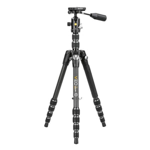 Veo 3T 235CBP Kit treppiedi in fibra di carbonio con testa a sfera e manico per panning rimovibile, include connettore per smartphone, telecomando bluetooth. pieghevole