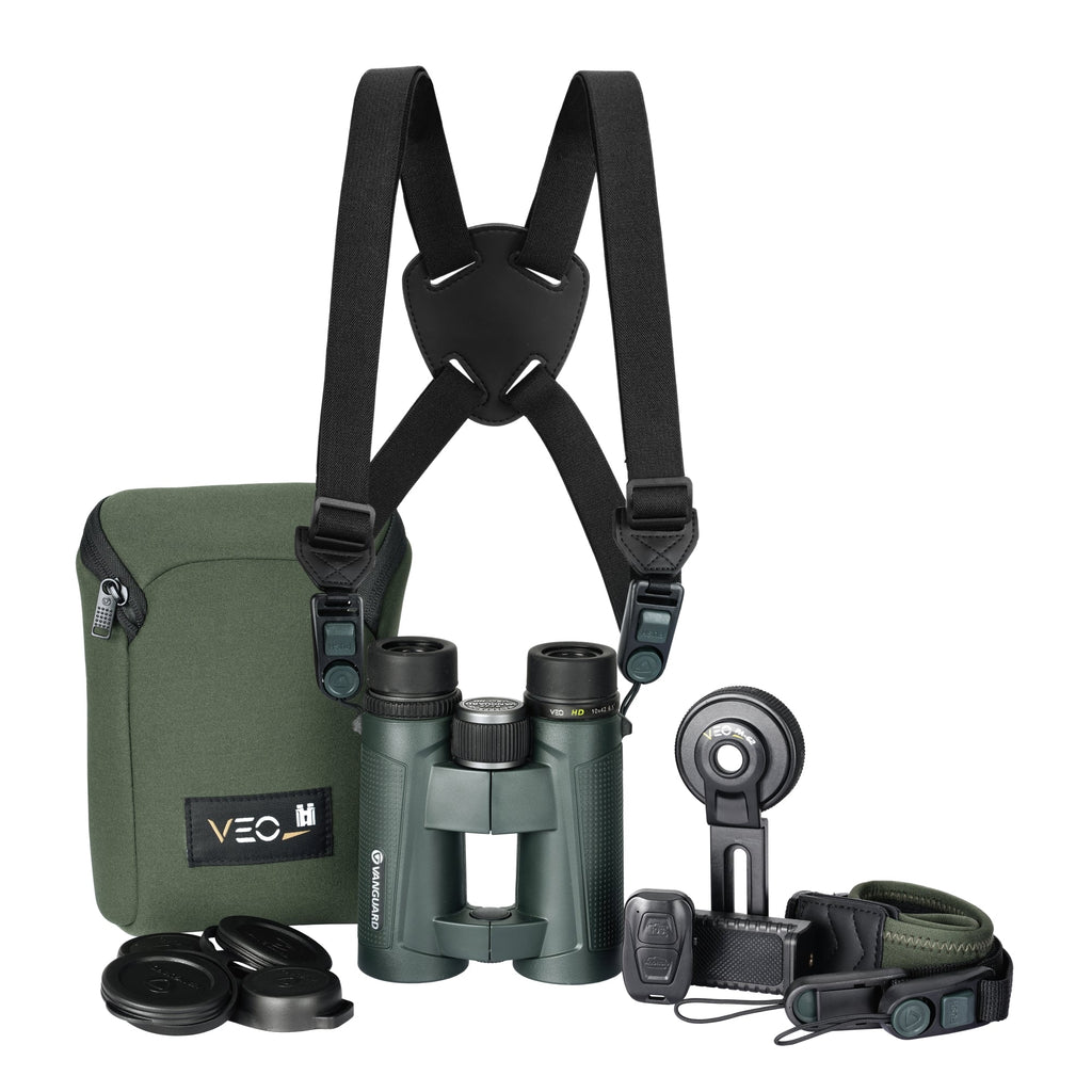 Kit binocolo Veo HD 10x42 con imbracatura e adattatore per digiscoping