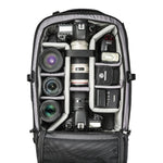 Zaino trolley fotografico Veo Select 55BT esempio di organizzazione interna