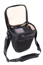 Borsa fotografica Veo GO 15Z Bk, con fotocamera all'interno, vista angolare